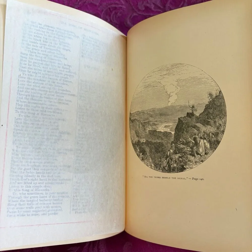 1882 Poems of Henry Wadsworth Longfellow, Illustrated Antique Poetry Book
